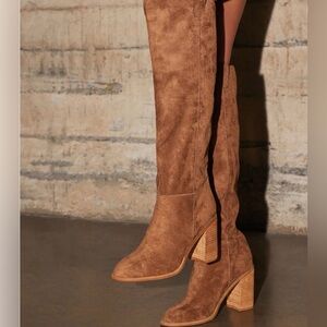 New Vici Brown Suede Knee-High Boots